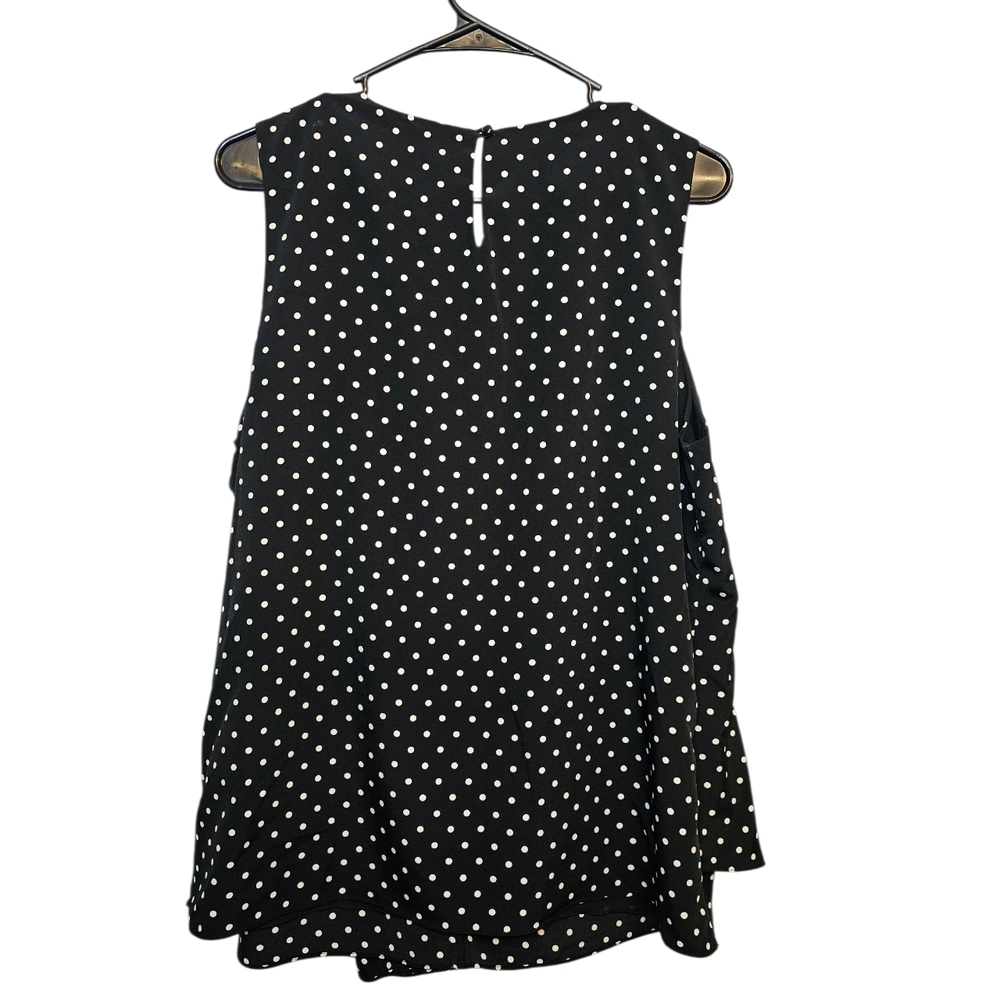 Ralph Lauren Black and Cream Polka Dot Top - Picture 2 of 4